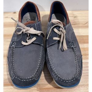 Clarks 'Kendrick Sail' Blue Leather Nubuck Textile/Synthetic Boat Shoes Size‎ 9M